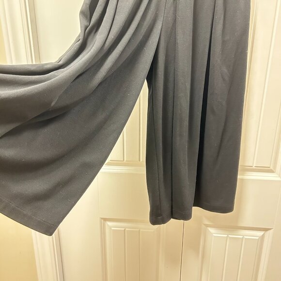 Uniqlo Elastic Waist Wide Leg Pleated Pants Black - S - Picture 2 of 6